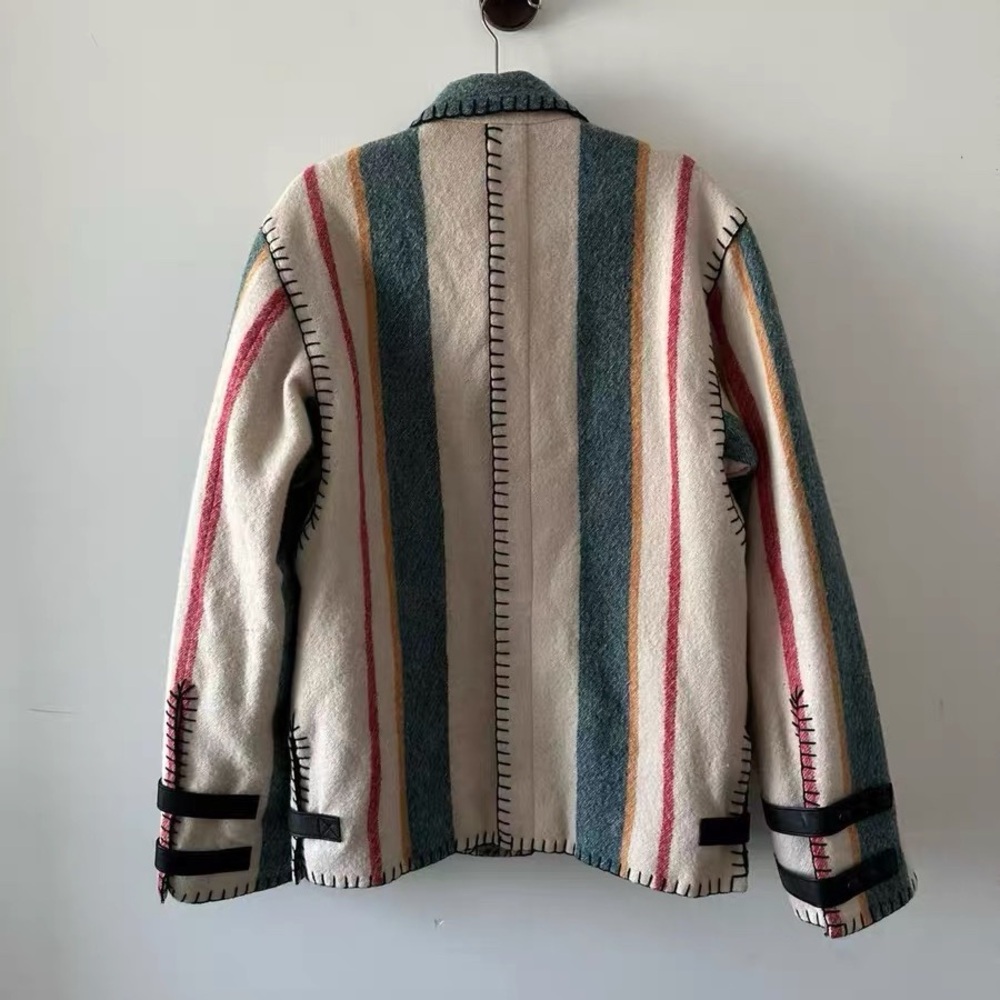 Authentic Loewe Multicolor Striped Utility Jacket with Black Pocket - Picture 2 of 5